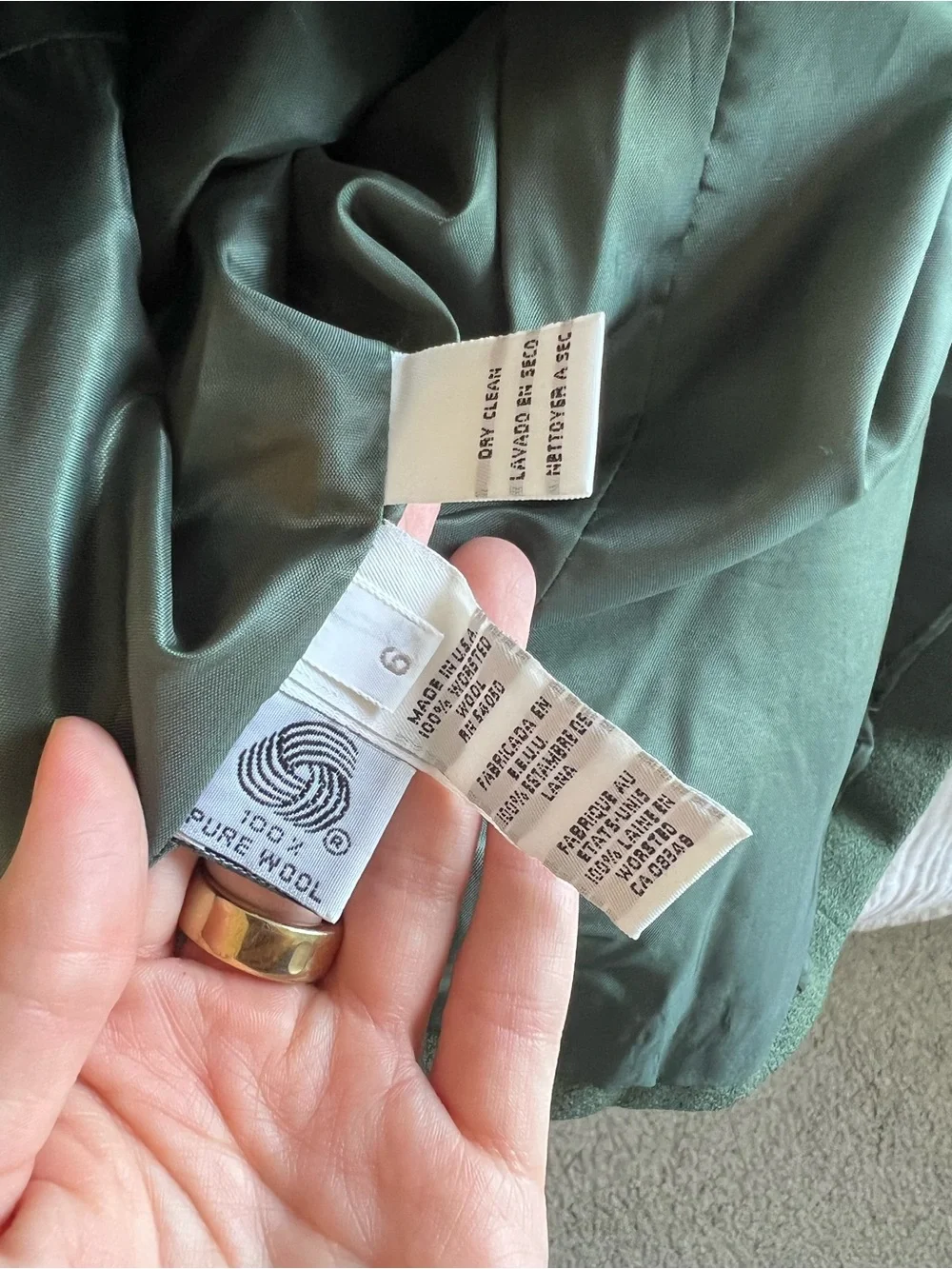 Vintage Christian Dior Green Wool Blazer